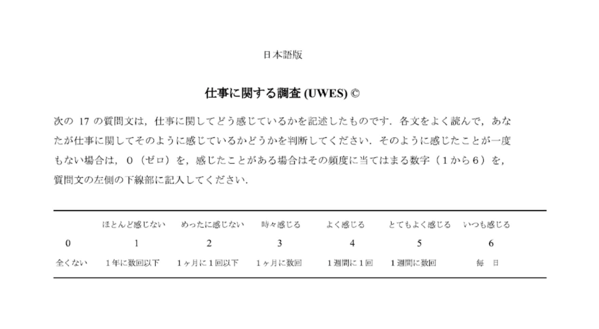 UWESのテストの一部